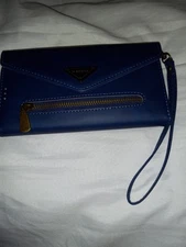 Cell Phone Wallet For 6 1/2" by 3" Phone Navy With Wrist Strap by N. BEKUS