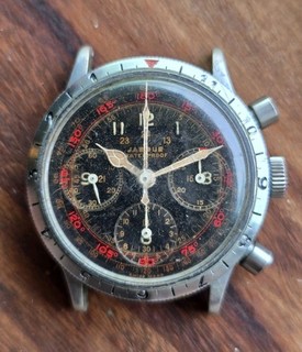 Jardur Chronograph Vintage Valjoux 71 Bezelmeter Pilots 1941 Oversize 38mm 975S