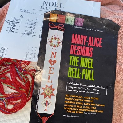SUNBOW by Mary Alice Design CrossStitch Kit  Noel Bell Pull  Size 3x12  Red NIP