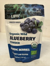 Loov Organic Wild Blueberry Freeze-Dried 4oz/bag **SEALED**