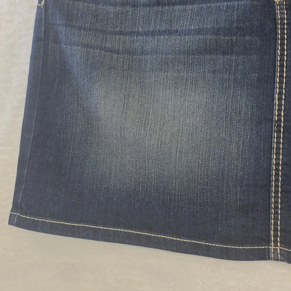 Earl Jean Rhinestone Embroidered Flap Pocket Denim Mini Skirt, 12 - Image 4 of 4