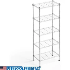 5 Tier Heavy Duty Shelving Unit Adjustable Storage Rack Garage Kitchen Pantry US