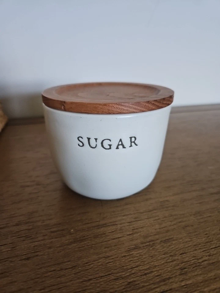 Hearth & Hand with Magnolia Sugar Cellar Bowl Stoneware Canister w/ Wood Lid New
Opens in a new wind
