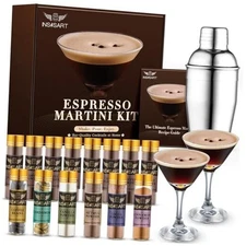 Espresso Martini Gift Kit - All-in-One Cocktail Maker with Espresso Mix & Bar 