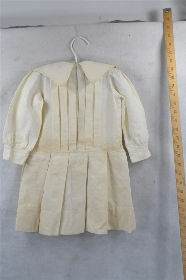 vestido antiguo niña blanco algodón cintura caída busto 30 en eduardiano original Foto 4 de 4