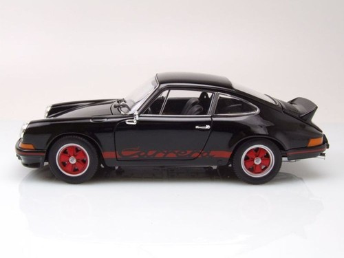 Porsche 911 Carrera Rs 1973 Negro Coche a Escala Rojo 1:18 Welly - Imagen 3 de 8