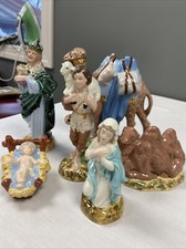 Vintage Nativity Set 6 Spare Pieces Porcelain, Ceramic Hand Painted USA 1966 
