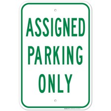 Assigned Parking Only Green Sign,