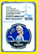 2016 Niue 1 Oz Colorized $2 Disney Princess ELSA NGC PF70 UC FR