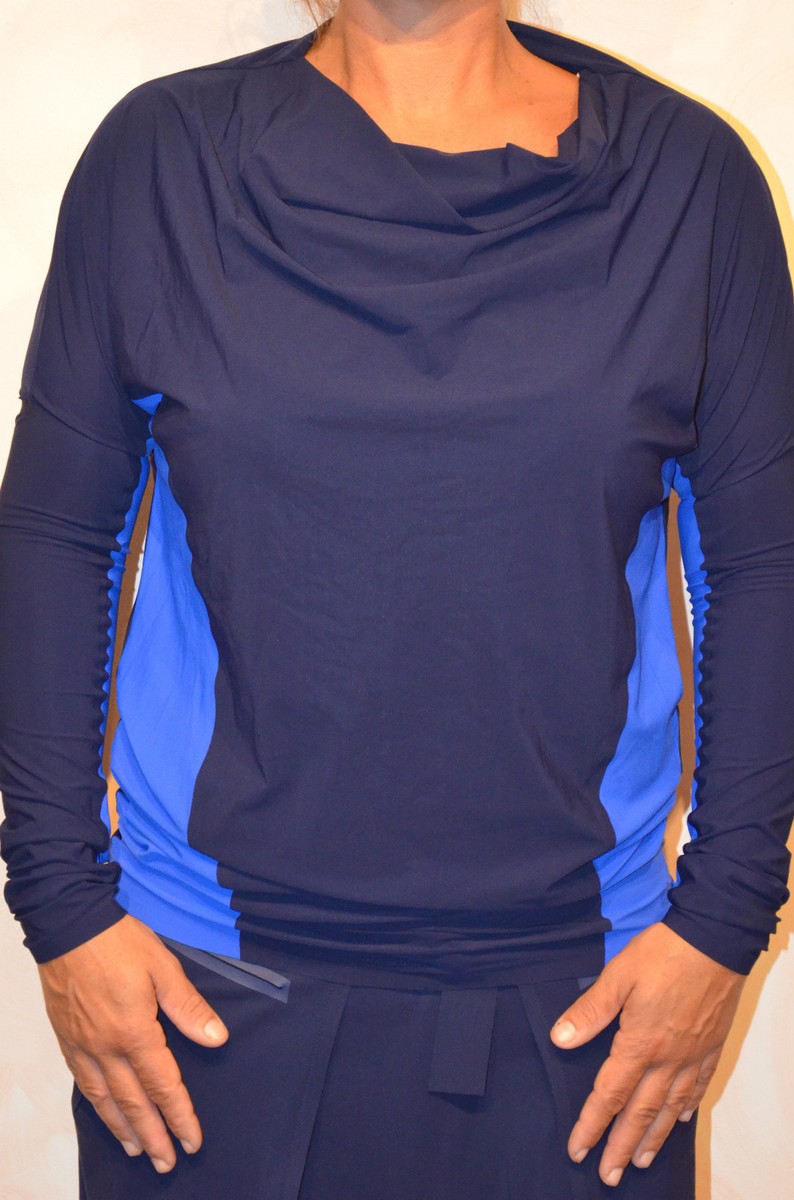 Tunique Marithé François Girbaud - Manches Longues Bleu Bi-color Taille 40 - Neuf Avec étiquettes