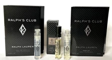 Lot of 3 RALPH LAUREN Ralph's Club Collection: Elixir, Parfum, EDP Spray Sampler