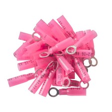 20-200PCS Heat Shrink Ring Terminals 10 Eyelet Wire Connectors Red 22-16 AWG US