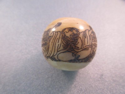 Camel Bone Handcrafted Mahayana Buddhism Peace Lohan Arhat Art & Poetry Bead
