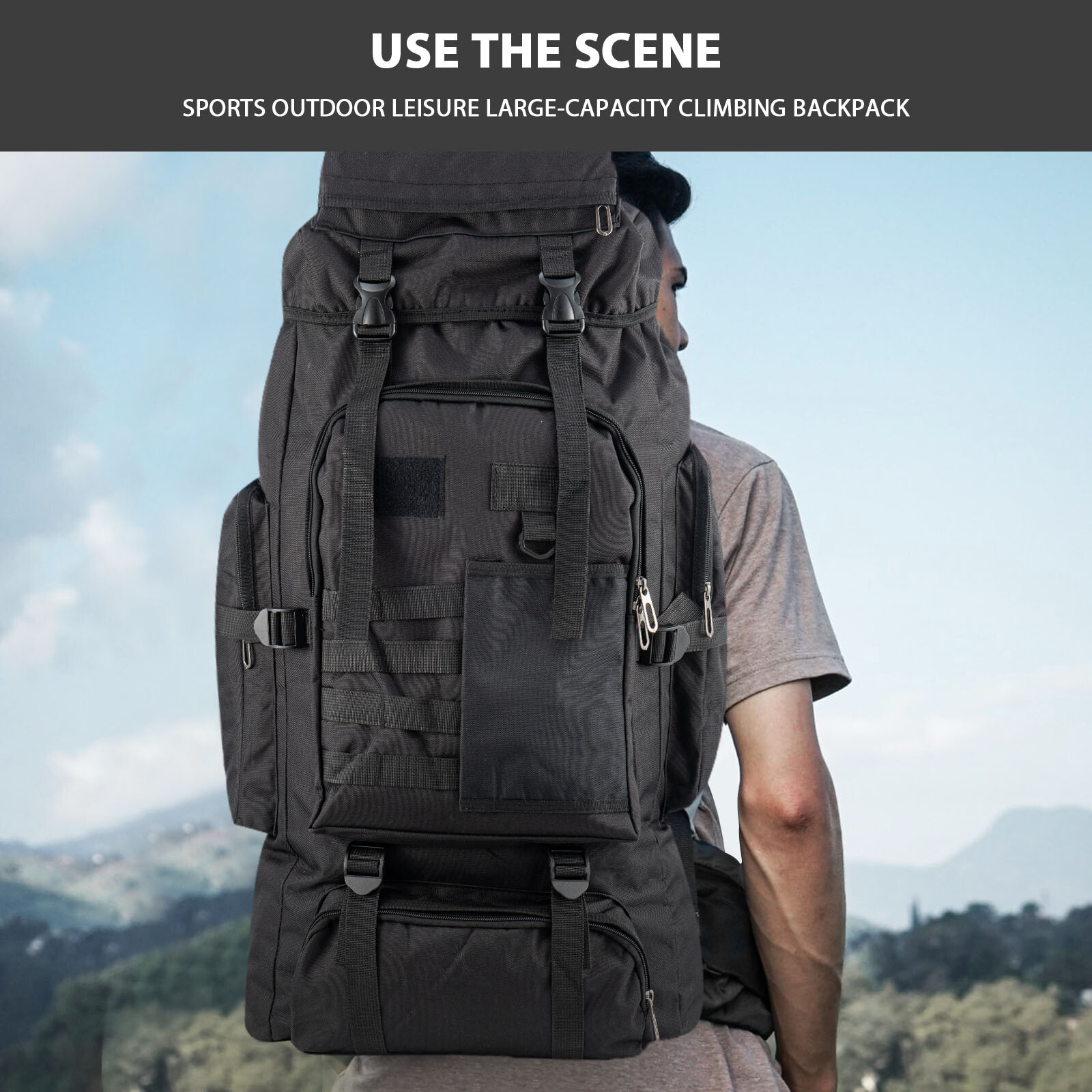 70L Tactical Military Army Backpack Camping Hiking Trekking Outdoor