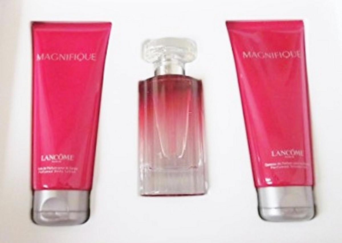 Magnifique Lancome Women 3pc Set, 1.7 oz EDT Spray + 3.4 oz Lotion