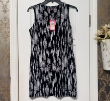 VINCE CAMUTO WOMEN'S SHORT SLEEVELESS DRESS BLACK GRAY SIZE SMALL NWT