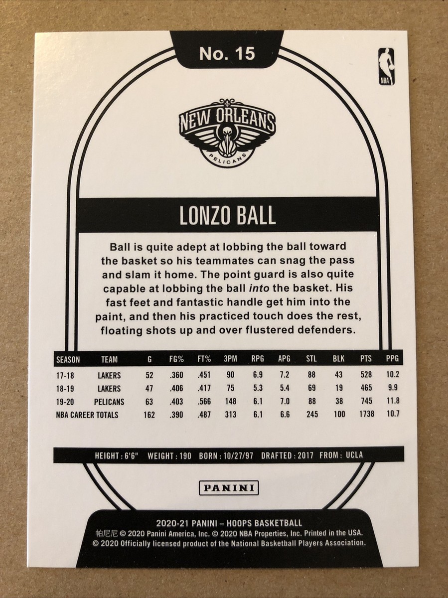 2020-21 Hoops #15 Lonzo Ball Basketball Card | eBay