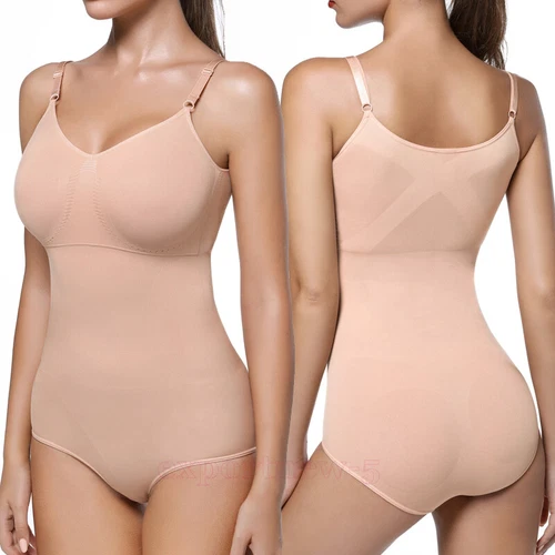 Women's Seamless Full Body Shapewear Bodysuit Tummy Control Slimming Body Shaper - Picture 24 of 50