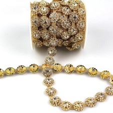 90cm Rhinestone Trim Shiny Crystal Diamante Chain Applique Wedding Decor Craft