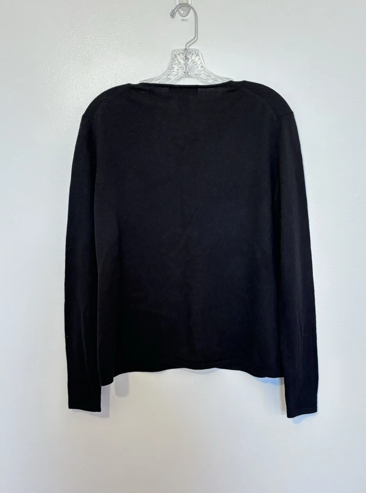 Sutton Studio Cashmere And Silk Black Cardigan With Crystal Buttons Size Medium - Image 4 of 4