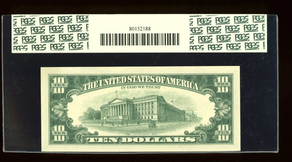 DBR 1969 $10 FRN Richmond Gem Fr. 2018-E PCGS 65 PPQ Serial E00780207A - Image 2 of 2