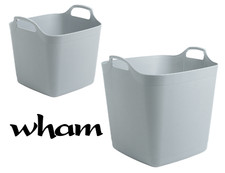 Wham Flexible Storage Tub Strong Plastic Laundry Basket Flexi Large Clothes Toys