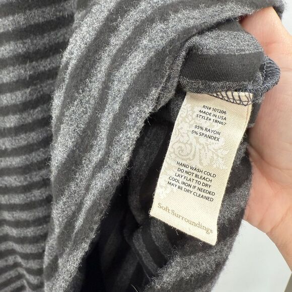 Women's soft surroundings black grey stripe cape … - image 6