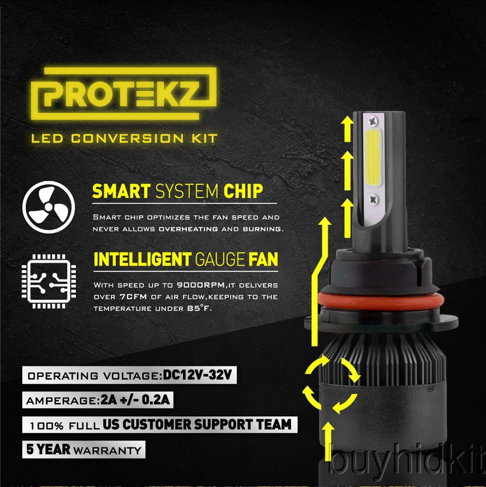 CREE LED Headlight Kit 9012 6000K White Hi/Low Bulbs for DODGE Dart 2013-2015 - Image 2 of 4