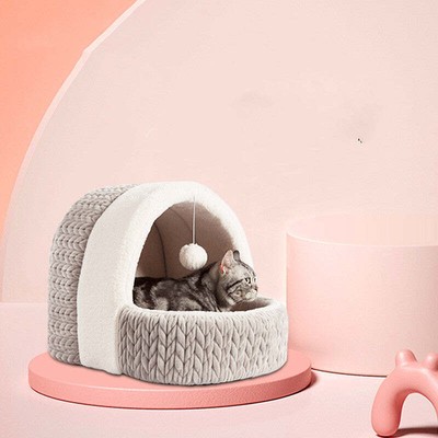 Four Seasons Universal Cat Bed Semi-enclosed Cat House Dog Kennel Winter Warm