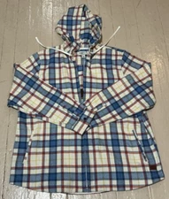 LL Bean Hoodie Mens XL Full Zip Flannel Shacket Grunge Skater Hip Hop Outdoors