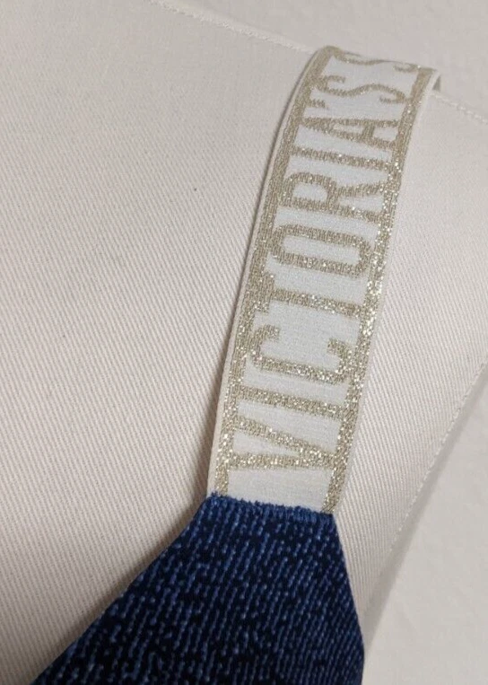 Sujetador para mujer VICTORIA'S SECRET ligeramente forrado camiseta azul estampado de mezclilla 34DD Foto 2 de 4