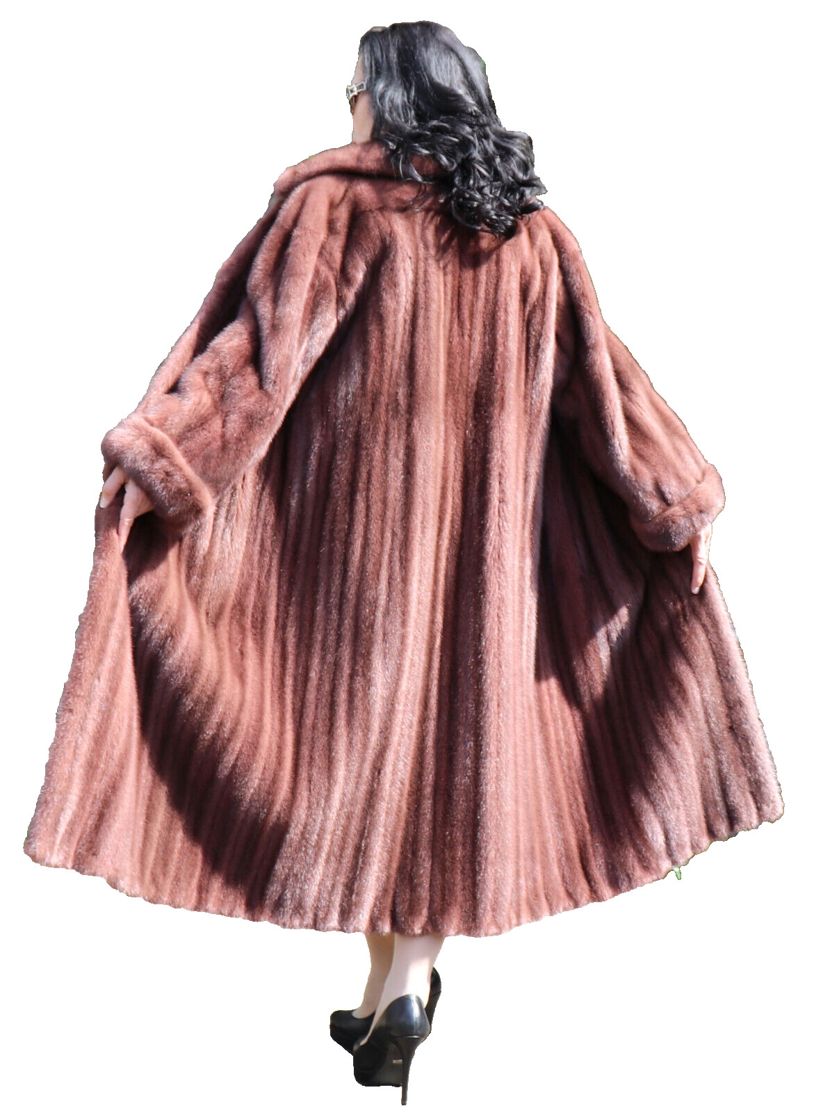 Mink Coat Cerruti 1881 Paris Saga Mink Mink Fur Coat Fur Belt Mauve Rare image 4