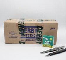 5000ct 50 packs Derby Professional Single Edge Razor Blades 2 FREE METAL RAZOR