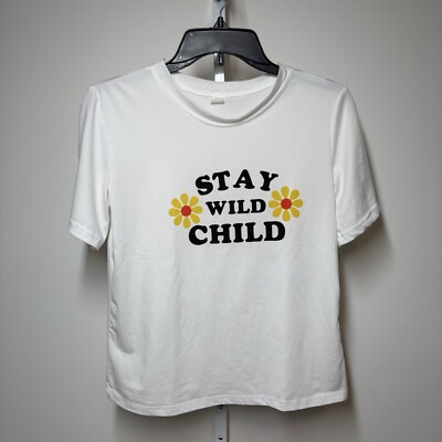 Shein Stay Wild Child White Soft T-Shirt Fits M Read Desc.