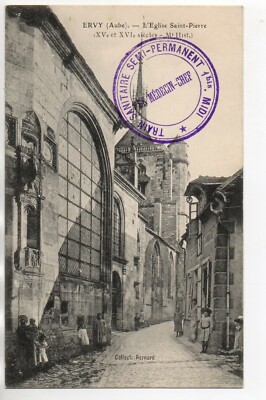 ERVY LE CHATEL - Aube - CPA 10 - die Kirche Saint Pierre - Militärstempel Zug