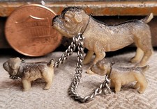 Vintage celluloid MAMA DOG WITH TWO PUPPIES toys figurines