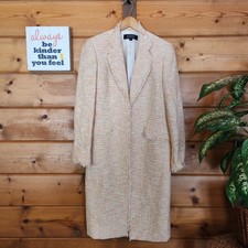 Kasper Vintage Secret Garden Sorbet Tweed Long Dress Coat Fringe Jacket Size 4