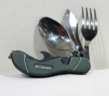 Columbia Camping Utensil Multi-Function 4-in-1 Flatware Set Fork Spoon Knife