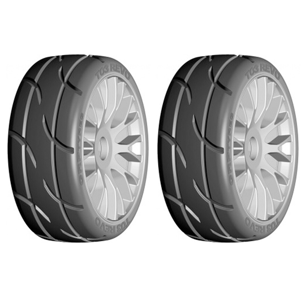 GRP GTK03-XM3 1:8 GT T03 REVO - XM3 Soft Tires w/ 20 Spoked Silver