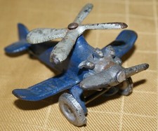 1930s Hubley Giro Plane Cast Iron Blue Toy Airplane 1