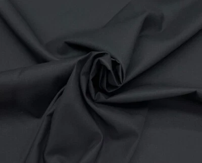 CC SUPPLY DIRECT FABRICS POLYESTER COTTON RIPSTOP BLACK APPAREL CRAFT 4.2oz FABRIC BY 1/2(0.5) YARD 67"W