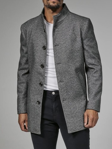 New 7 DIAMONDS Men’s Classic Overcoat Iron Grey JKT-8476 - Large - Picture 18 of 19