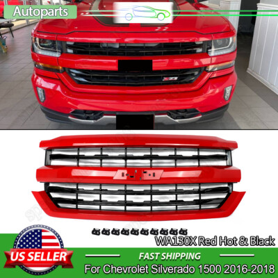 Red Hot Front Bumper Grille Assembly For Chevrolet Silverado 1500 LTZ 2016-2018