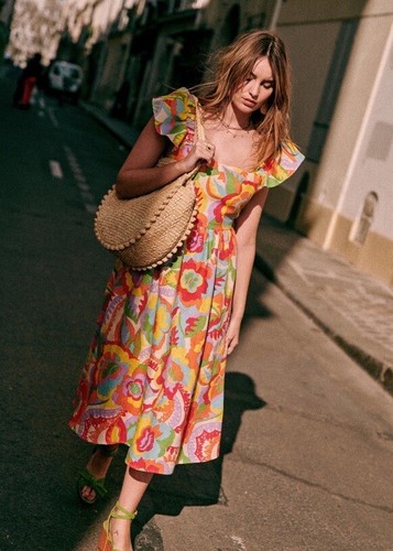 SEZANE MELVILLE KLEID SIEBZIGER GRÖSSE 38 US 6 - Bild 6 von 12