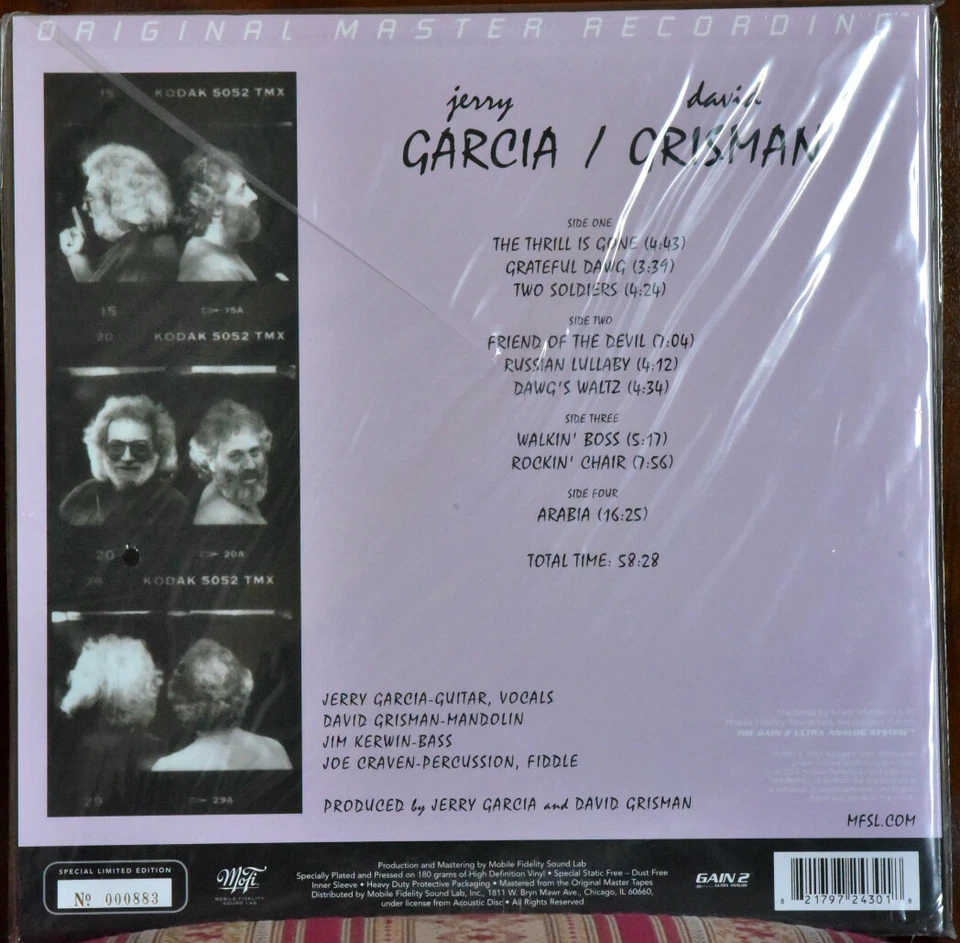 AUDIOPHILE MOBILE FIDELITY  MFSL430 Jerry GARCIA David GRISMAN 180 #2LP #0883 SS - Image 2 of 2