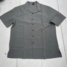 Design Collectives By Cintas Grey Short Sleeve Button Up Men's Size Large