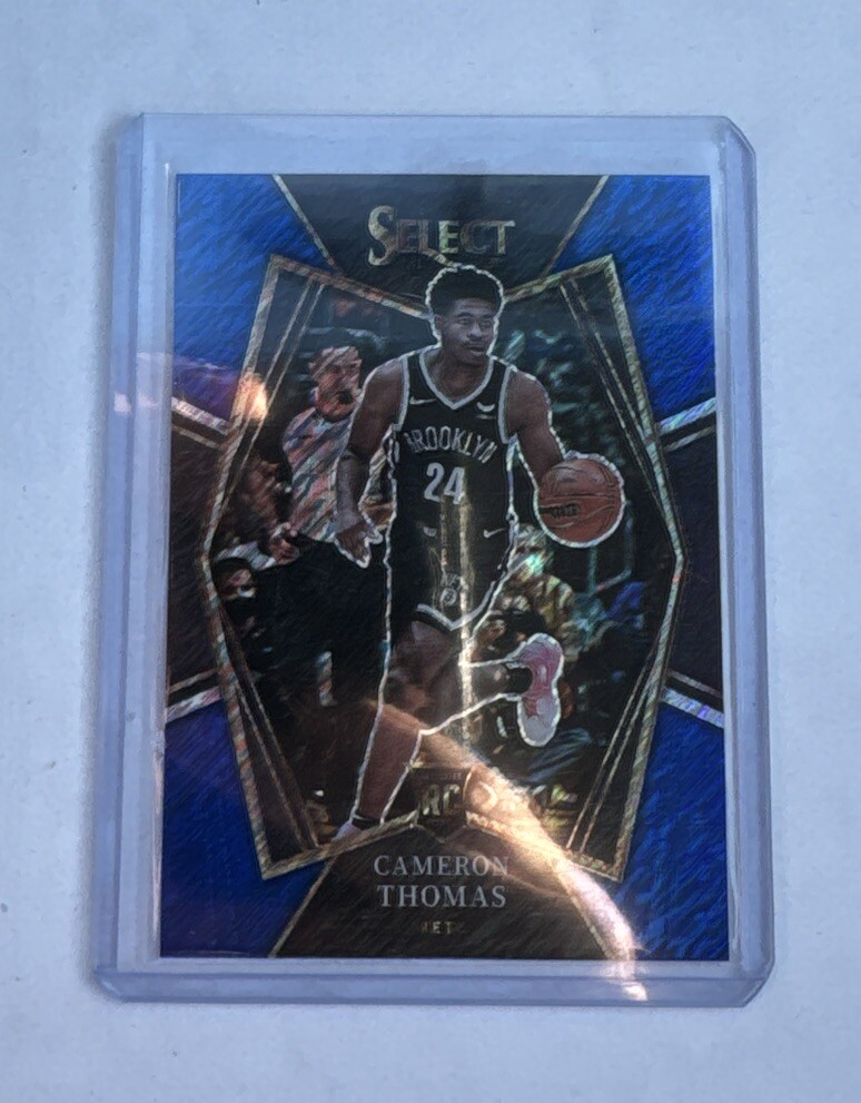 2021-22 Select Blue Shimmer Prizm Cameron Thomas RC #126 Premier Level Nets