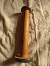 Vintage Thread Spindle Spool Wood And Metal