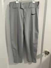 Nike Vapor Select Baseball Pants Full Length Solid Gray BQ6440-052 Boys S 35
