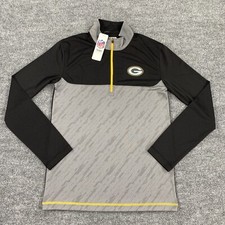 NFL Team Apparel Mens Green Bay Packers 1/4 Zip Pullover TX3 Cool Size Small